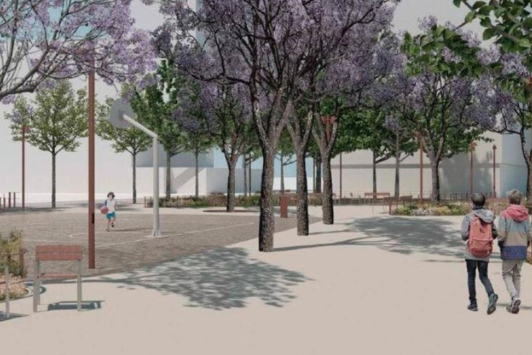 Render de la remodelació dels Jardins Bacardí de les Corts / Ajuntament