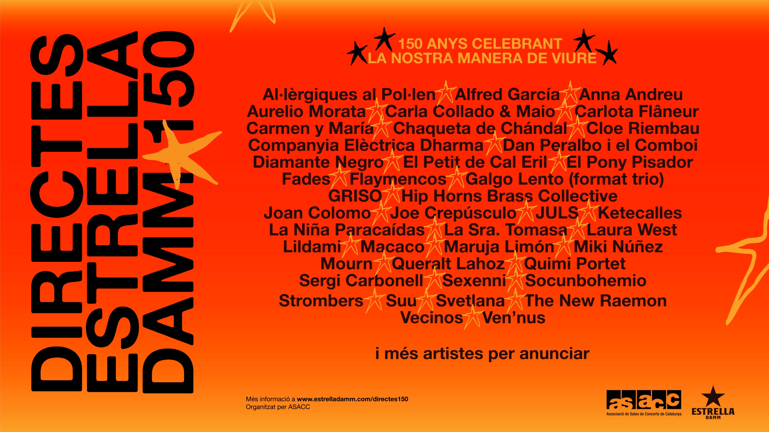 Directes Estrella Damm 150: 45 artistes i 45 concerts