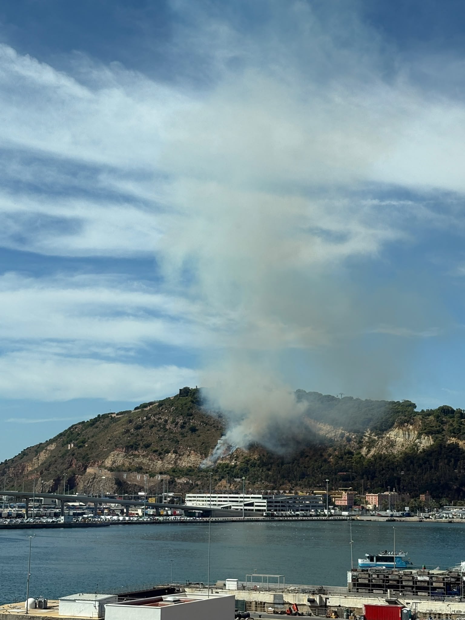 Vuit dotacions de bombers treballen en un incendi a Montjuïc / ACN