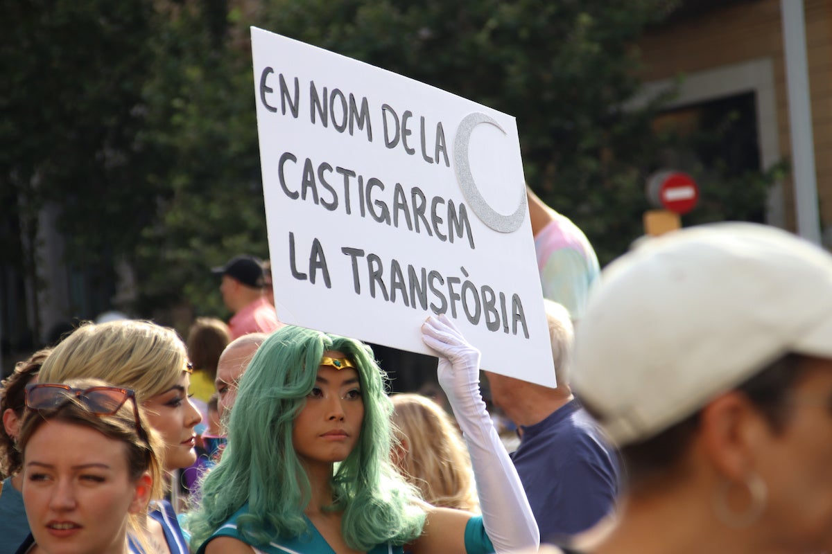 Una manifestant al Pride Barcelona, aquest dissabte a la tarda / ACN-Enric Sitjà-Bernat Vilaró