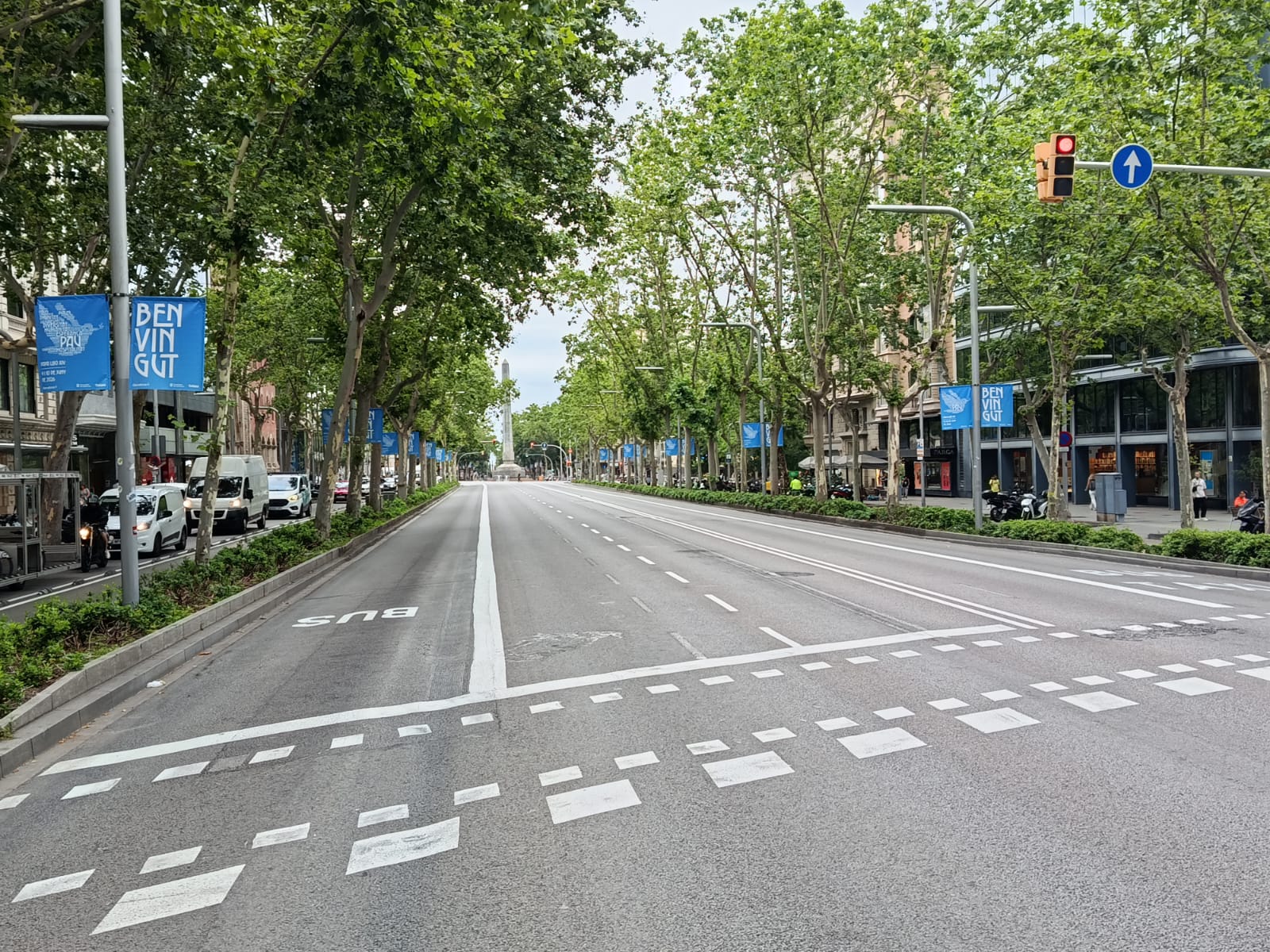 La Diagonal buida, en una imatge presa des de la rambla de Catalunya / Jordi Subirana