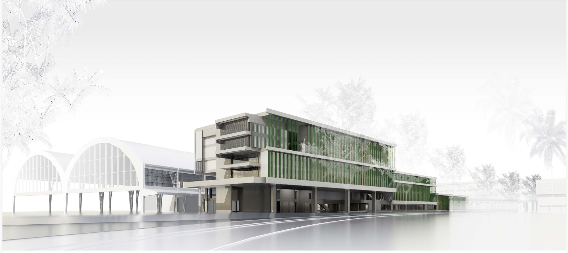 Renders del projecte de la nova Biblioteca Pública de l’Estat a l'estació de França projectat pel despatx Nitidus Arquitectes / Nitidus Arquitectes