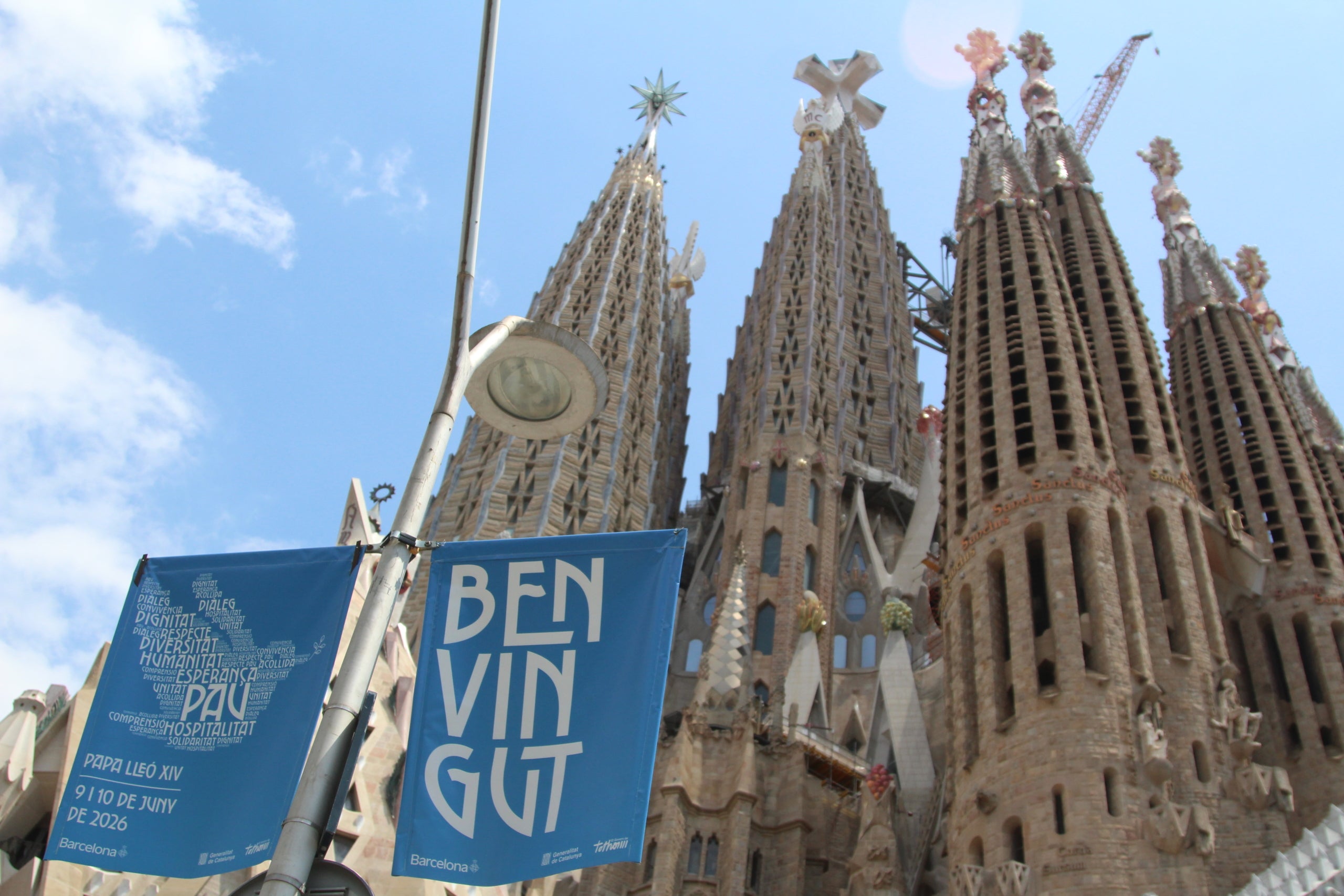 Entorn de la Sagrada Família blindat per la visita del papa Lleó XIV aquest dimecres / A.R.