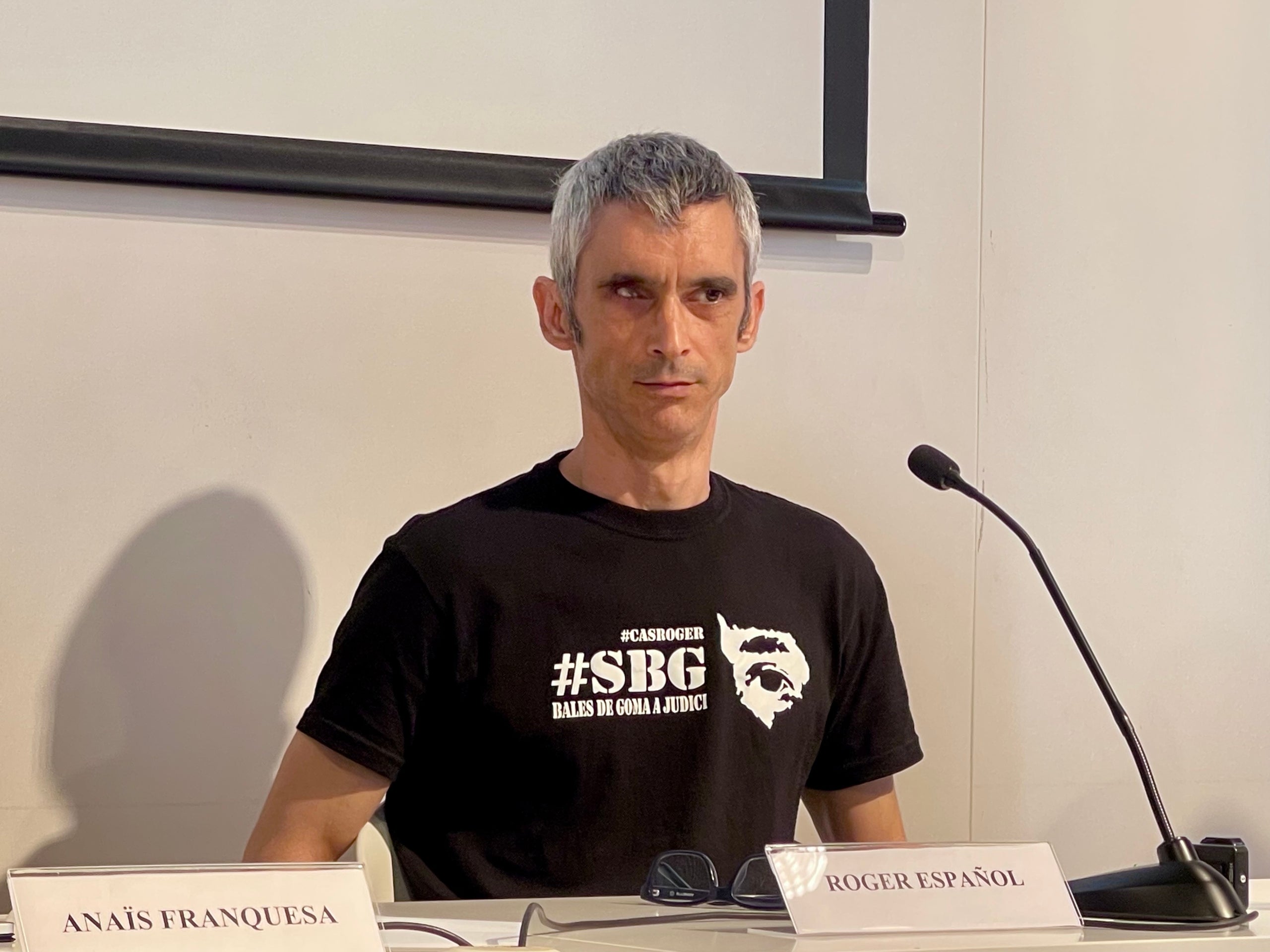 Roger Español, en la roda de premsa d'aquest matí/QS