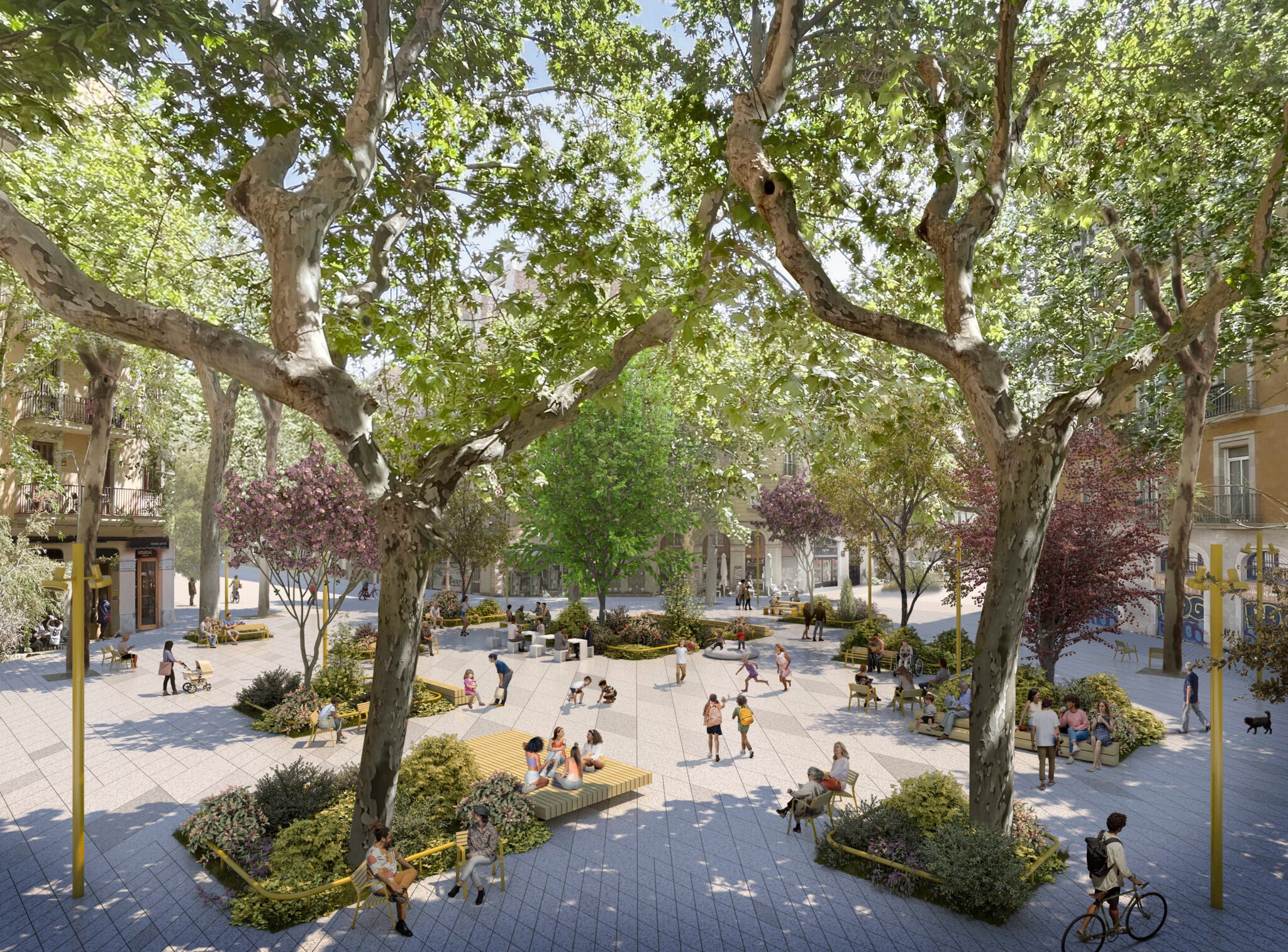 Futura plaça de la cruïlla Borrell-Parlament / Ajuntament de Barcelona