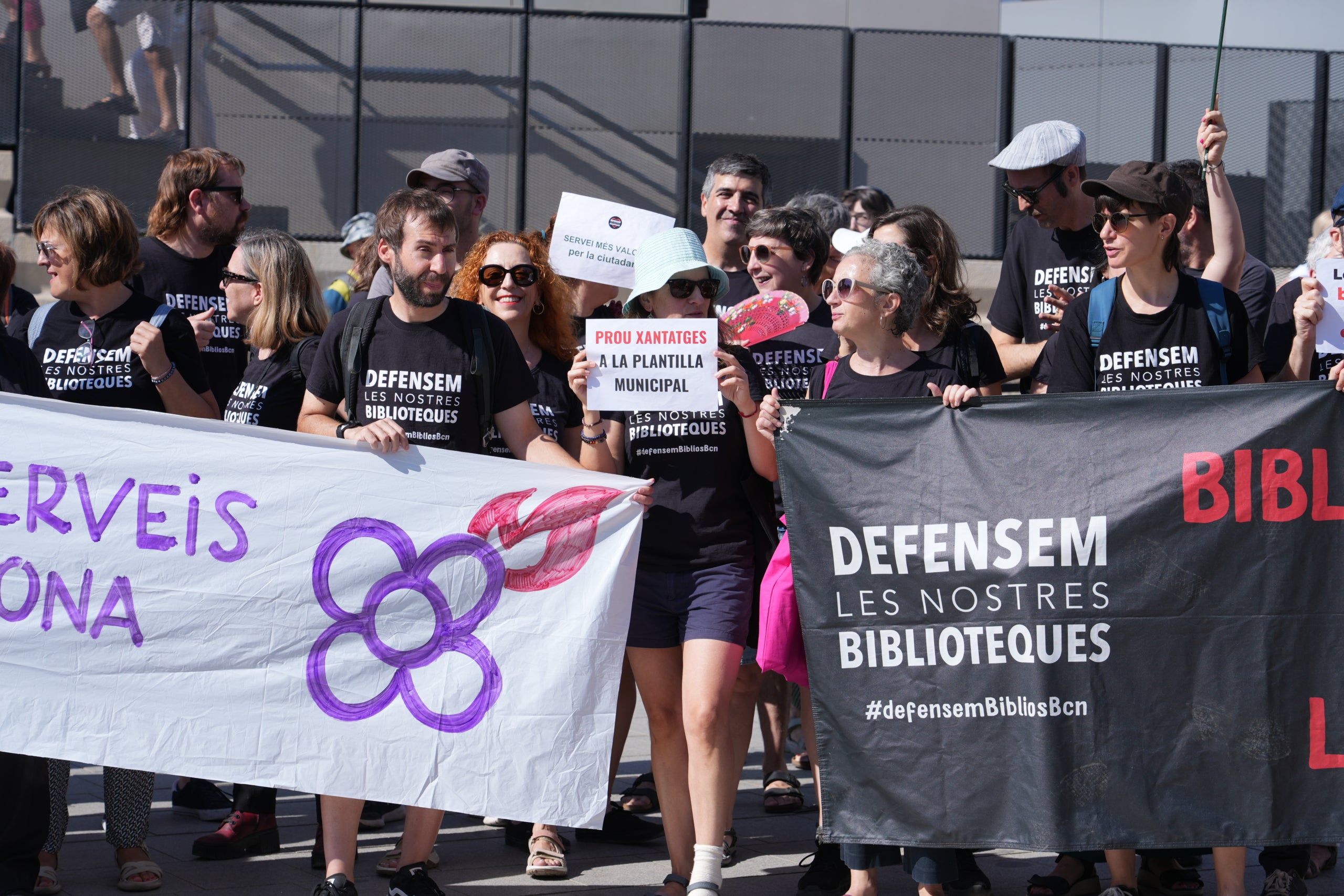 Protesta de la plantilla de les biblioteques de Barcelona, l'1 de setembre a la Sagrada Família / ACN-Alba Ibáñez