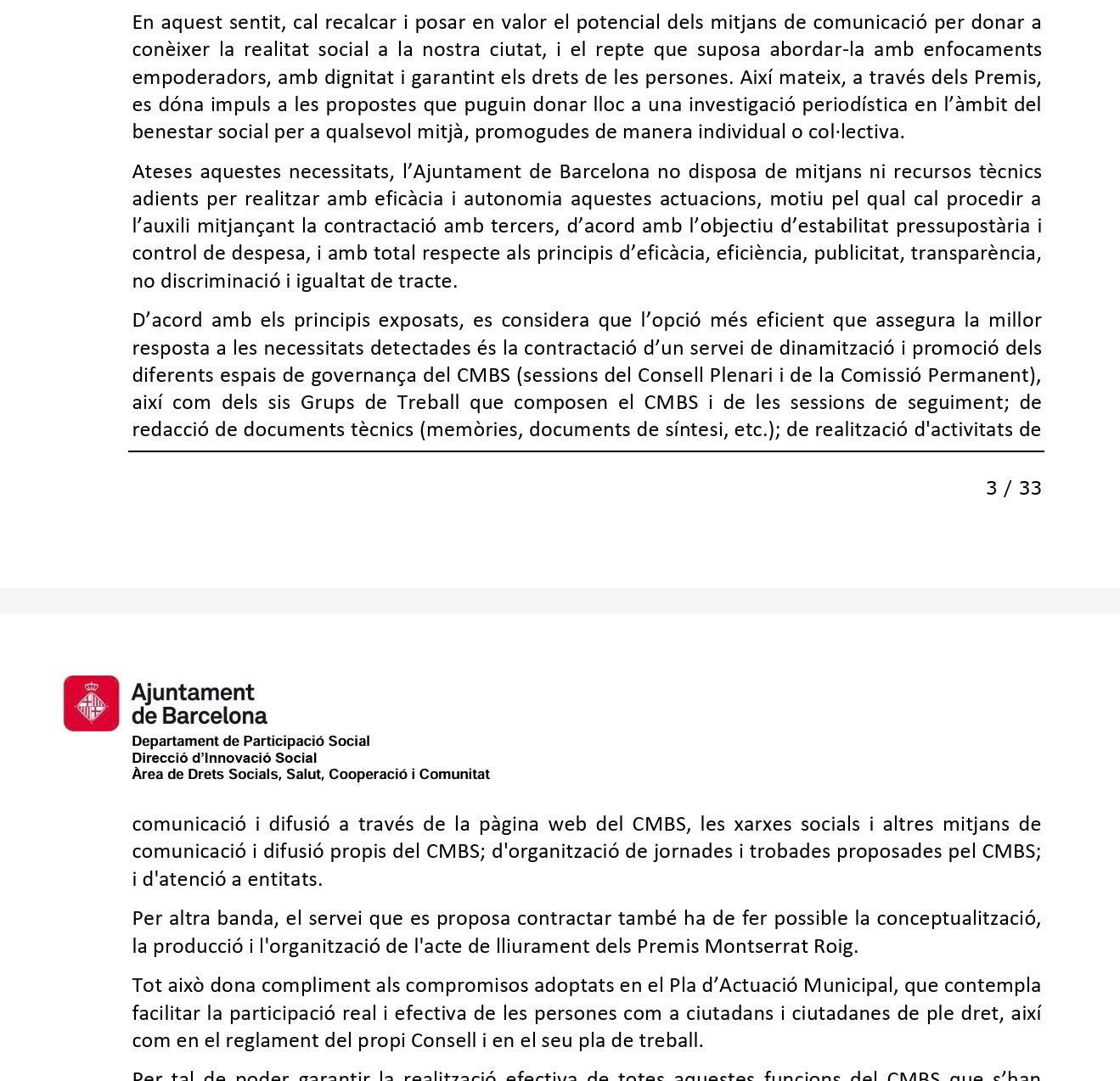Part de l'expedient administratiu de la licitació/QS